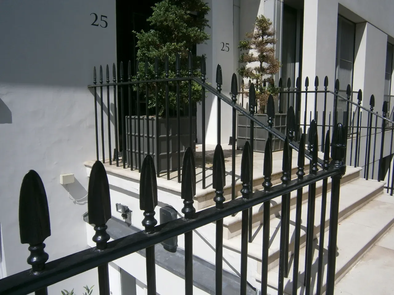 Restored railings and finials, London