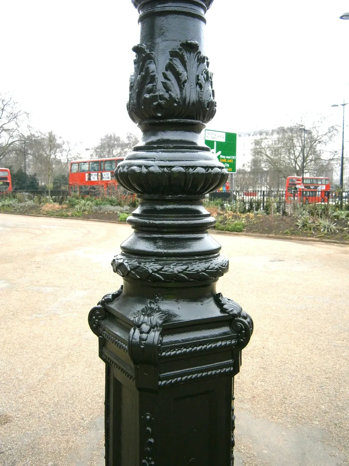 Restored lighting column, Speakers' Corner, London (detail)